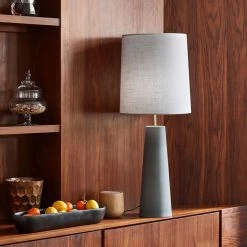 Market Set Lampe En Céramique Et Tissu H101cm Gris - Cosiness -SEMA DESIGN Boutique 632129 FRN04 WEB