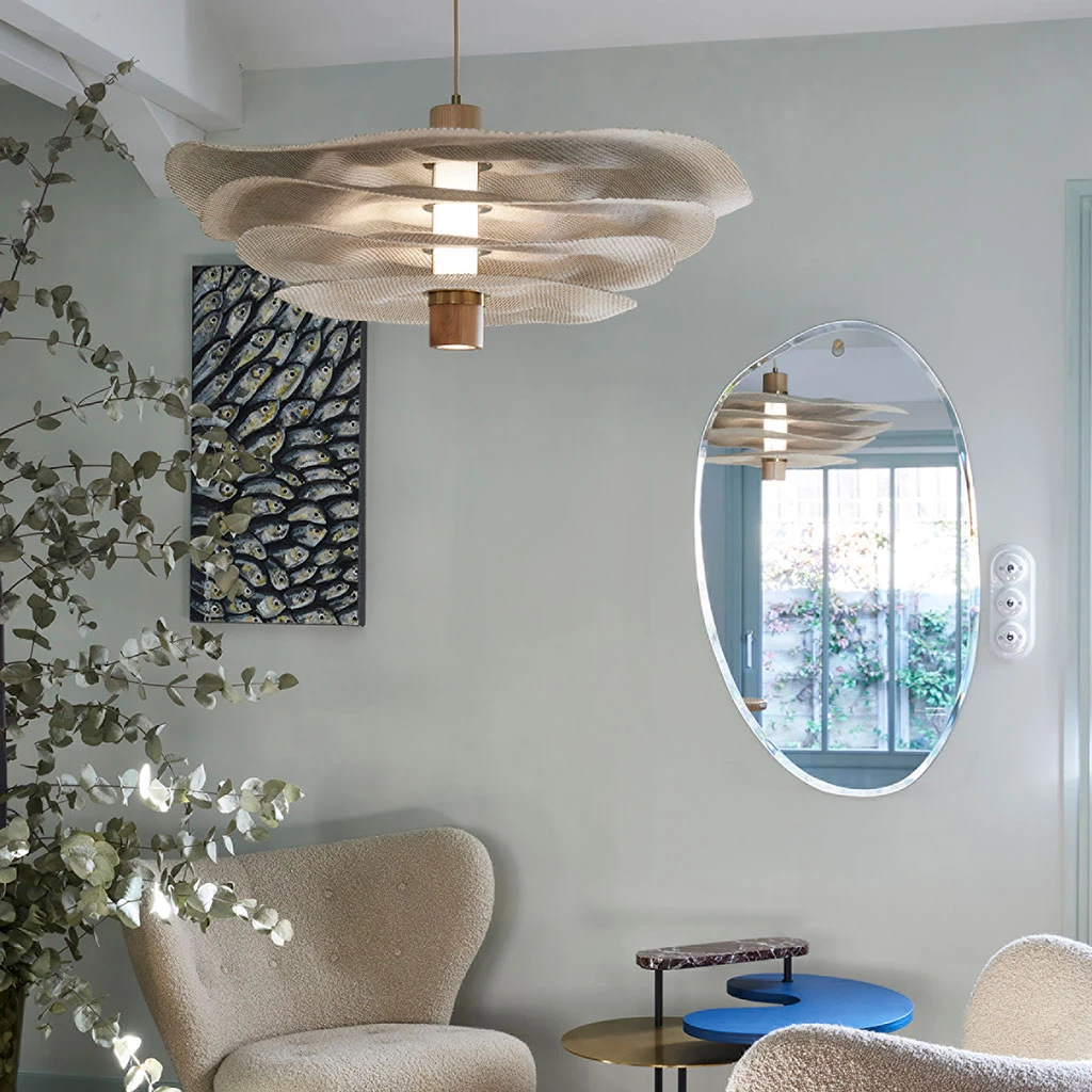 Market Set Suspension En Lin Variant® Et Chêne D78cm - Rivage 7 Market Set Suspension En Lin Variant® Et Chêne D78cm - Rivage – Image 5