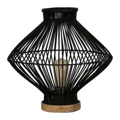SEMA DESIGN Lampe En Fer Et Rotin D40cm Noir - Brasil