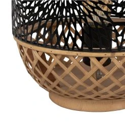 SEMA DESIGN Lampe Lanterne En Bambou Et Fer H36.5cm Noir Et Nature - Rosalie -SEMA DESIGN Boutique 73886 DET02 WEB