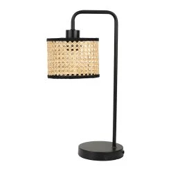 SEMA DESIGN Lampe En Métal Et Rotin H47cm Noir - Balamea