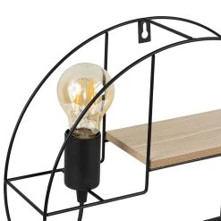 SEMA DESIGN Applique Avec étagère Ronde Shima Noir En Fer -SEMA DESIGN Boutique 74050 DET02 WEB