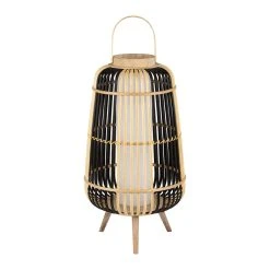 SEMA DESIGN Lampe Lanterne Sur Pied Cordey Naturel Noir D35cm