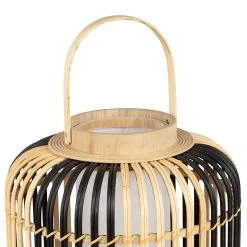 SEMA DESIGN Lampe Lanterne Sur Pied Cordey Naturel Noir D30cm -SEMA DESIGN Boutique 74869 DET02 WEB