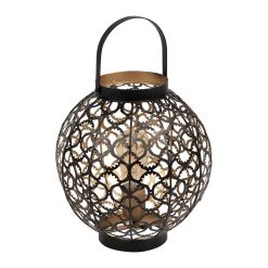 SEMA DESIGN Lampe Lanterne Suro Noir Et Doré D30cm -SEMA DESIGN Boutique 74980 DET03 WEB