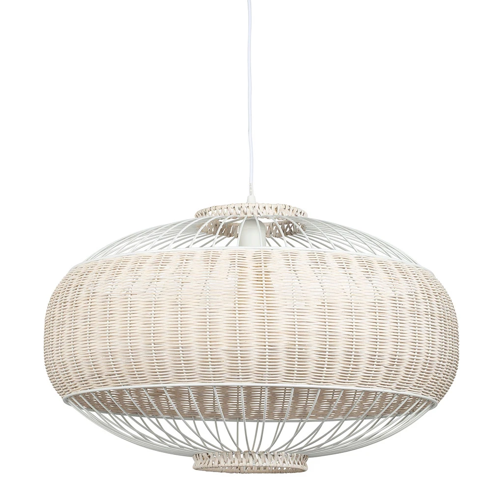 SEMA DESIGN Suspension En Rotin Et Fer D55.5cm Naturel Et Blanc - Filen 3 SEMA DESIGN Suspension En Rotin Et Fer D55.5cm Naturel Et Blanc - Filen