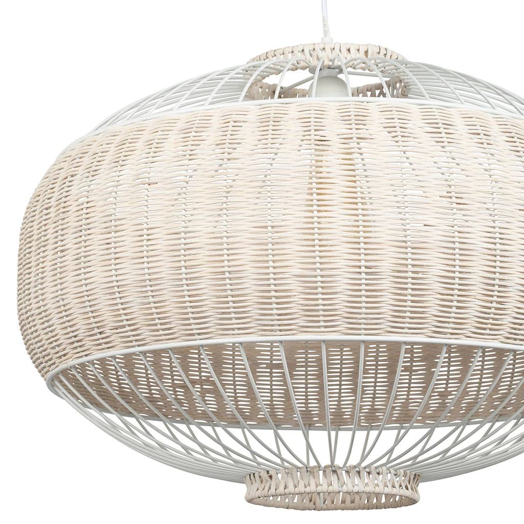 SEMA DESIGN Suspension En Rotin Et Fer D55.5cm Naturel Et Blanc - Filen 5 SEMA DESIGN Suspension En Rotin Et Fer D55.5cm Naturel Et Blanc - Filen – Image 3