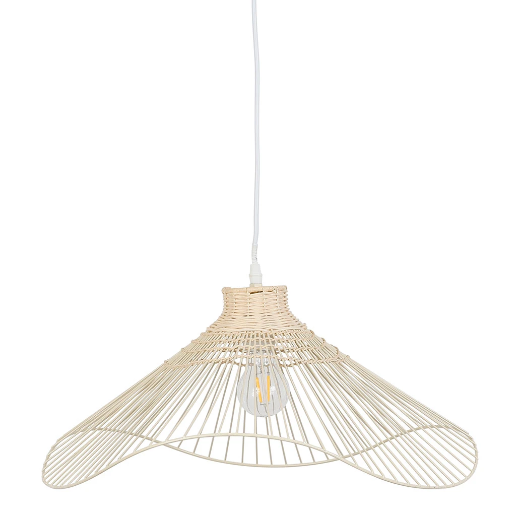 SEMA DESIGN Suspension En Rotin Et Fer D50cm Crème - Ferline 3 SEMA DESIGN Suspension En Rotin Et Fer D50cm Crème - Ferline