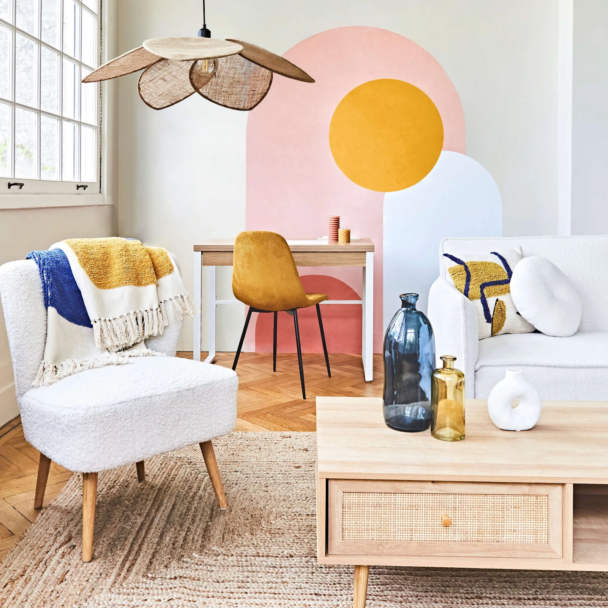 SEMA DESIGN Suspension Japandi En Lin D70cm Naturel 7 SEMA DESIGN Suspension Japandi En Lin D70cm Naturel – Image 5